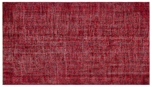 Red Over Dyed Vintage Rug 5'0'' x 8'11'' ft 153 x 272 cm