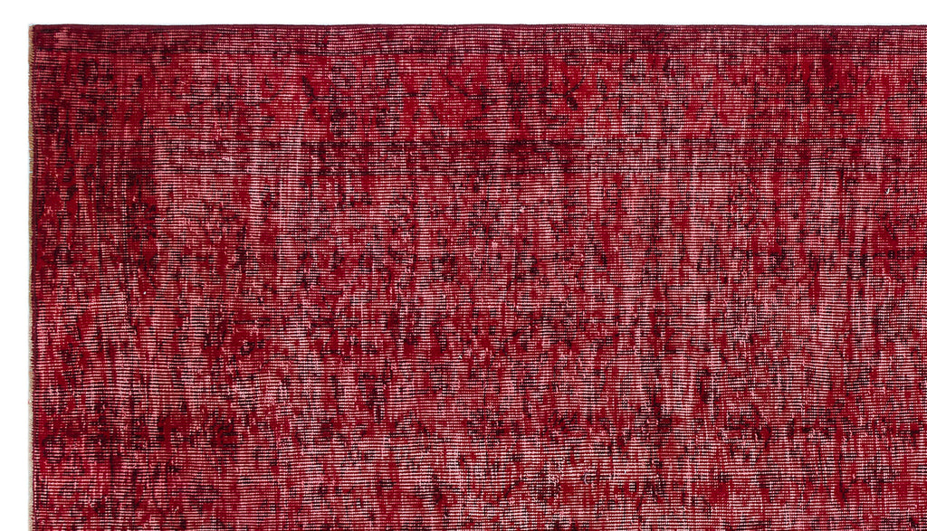 Red Over Dyed Vintage Rug 5'0'' x 8'11'' ft 153 x 272 cm