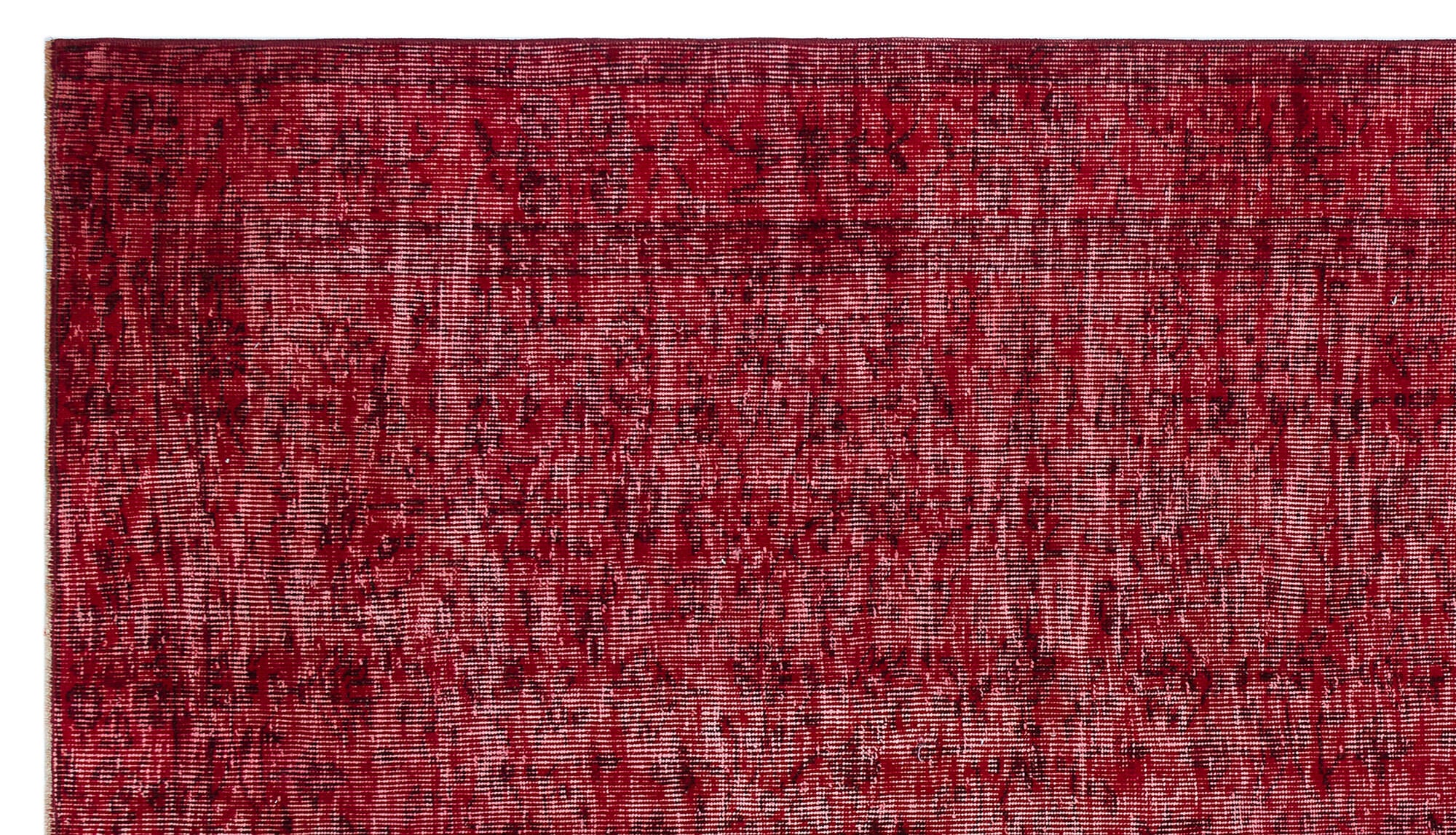 Red Over Dyed Vintage Rug 5'0'' x 8'11'' ft 153 x 272 cm