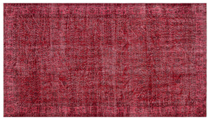 Red Over Dyed Vintage Rug 5'5'' x 9'7'' ft 164 x 292 cm