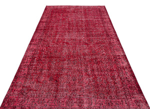 Red Over Dyed Vintage Rug 5'5'' x 9'7'' ft 164 x 292 cm