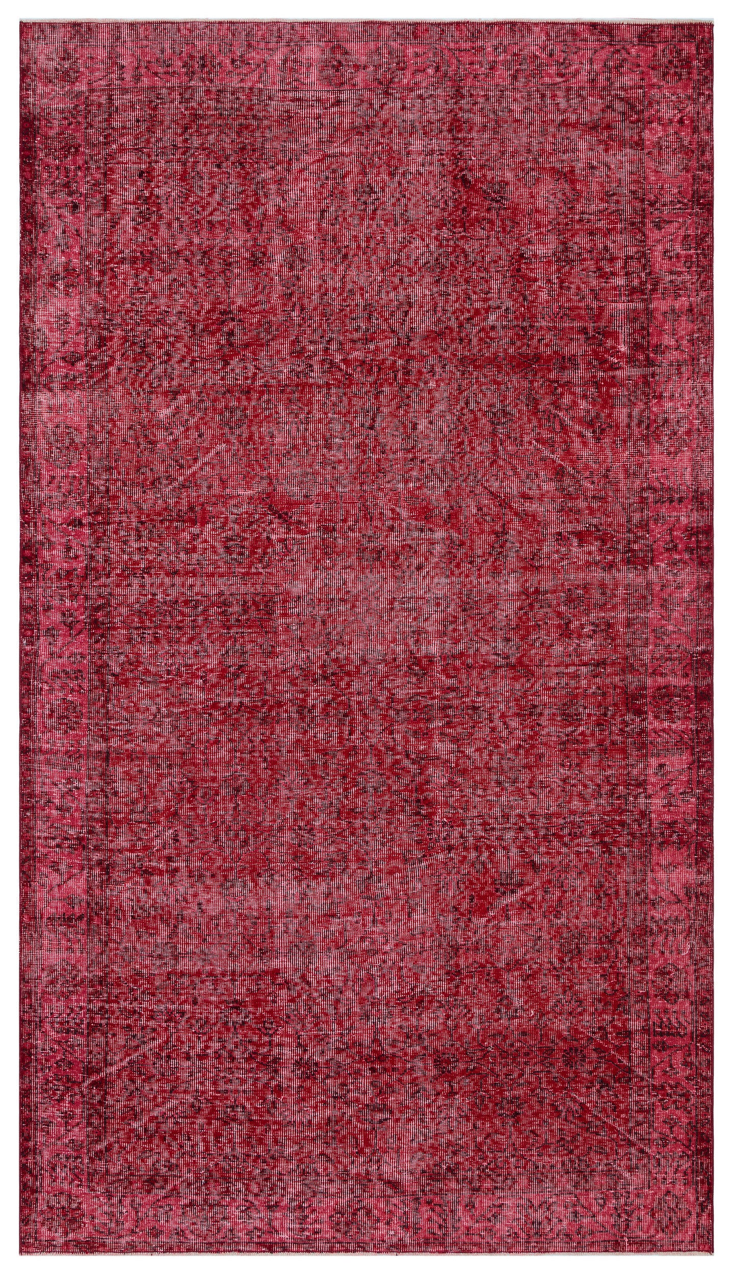 Red Over Dyed Vintage Rug 5'5'' x 9'7'' ft 164 x 292 cm