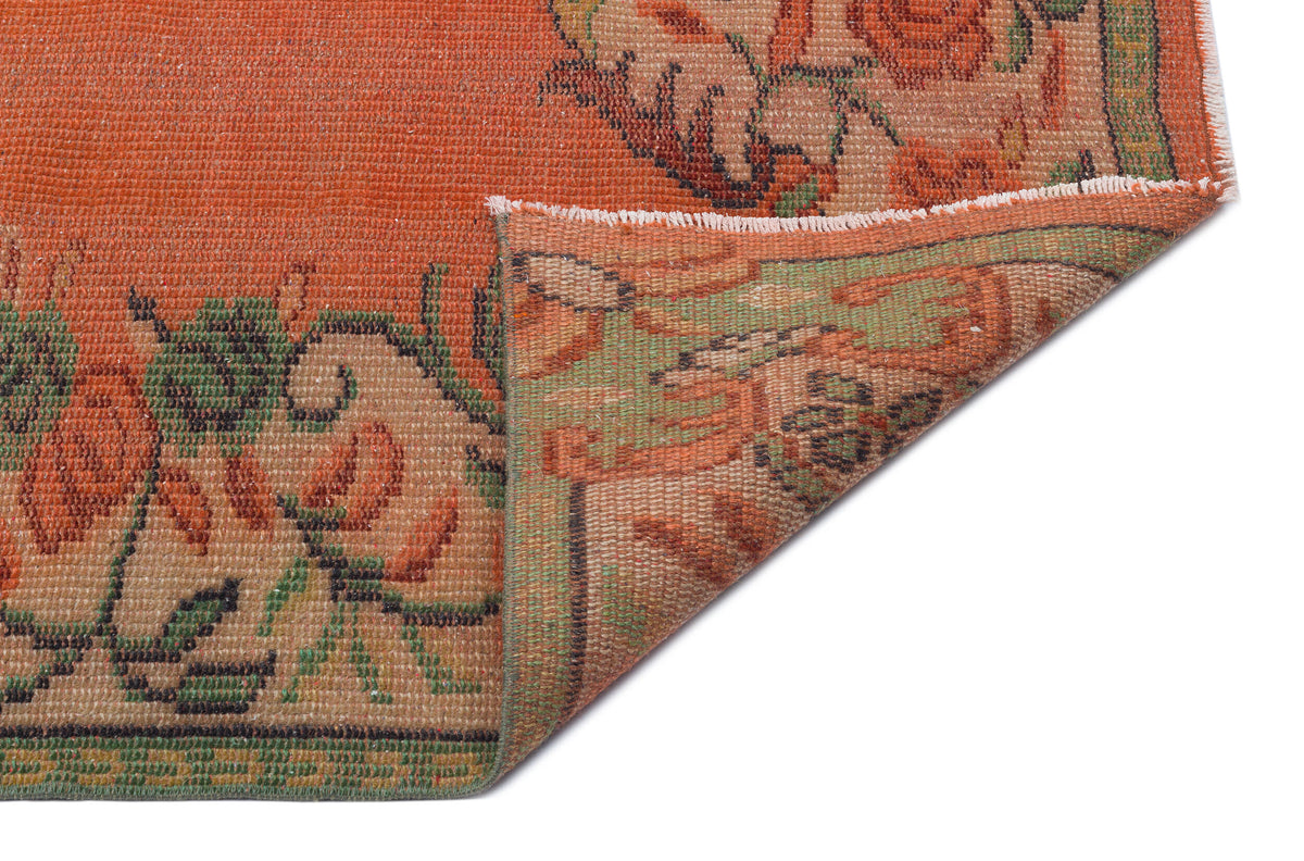 Orange Over Dyed Vintage Rug 5&#39;3&#39;&#39; x 8&#39;11&#39;&#39; ft 161 x 271 cm