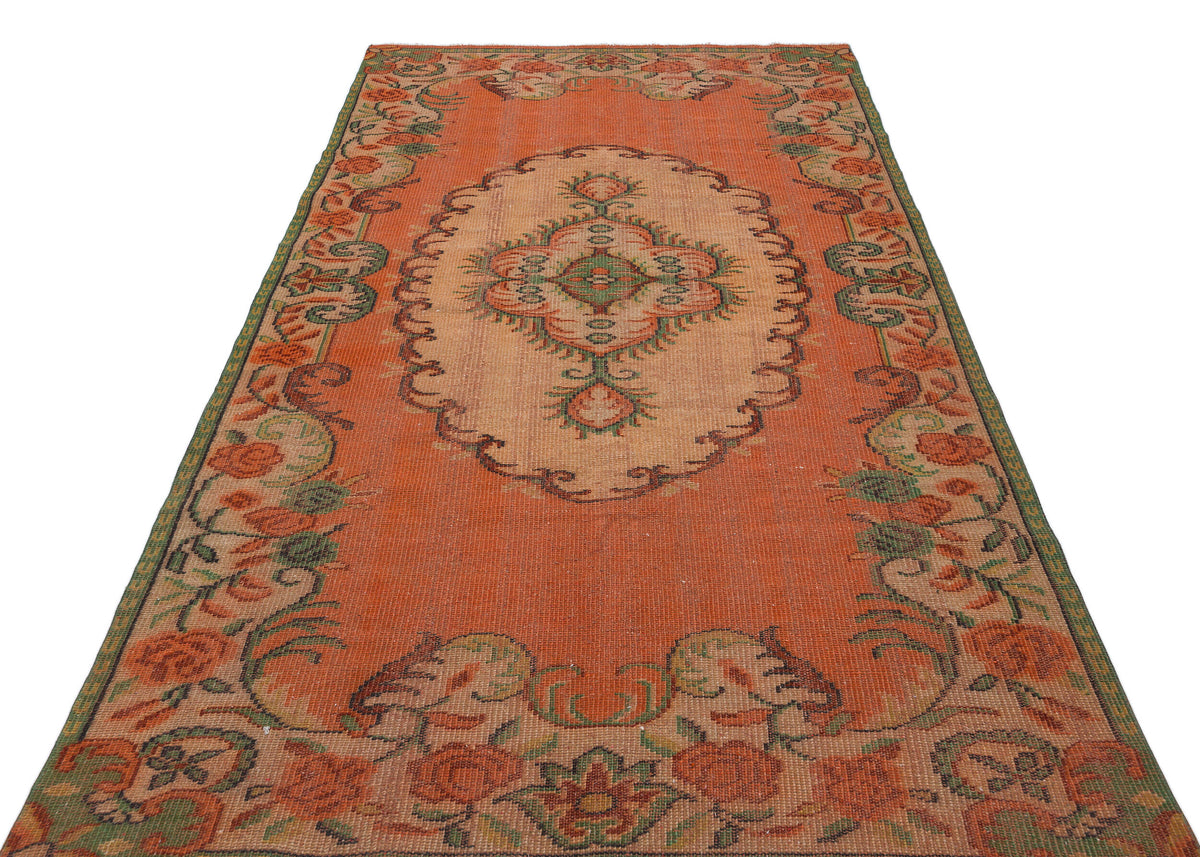 Orange Over Dyed Vintage Rug 5&#39;3&#39;&#39; x 8&#39;11&#39;&#39; ft 161 x 271 cm
