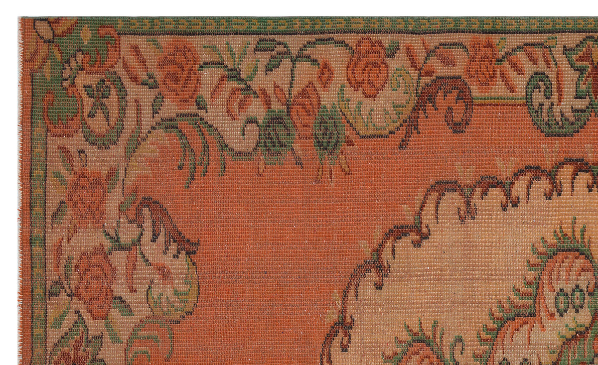Orange Over Dyed Vintage Rug 5&#39;3&#39;&#39; x 8&#39;11&#39;&#39; ft 161 x 271 cm