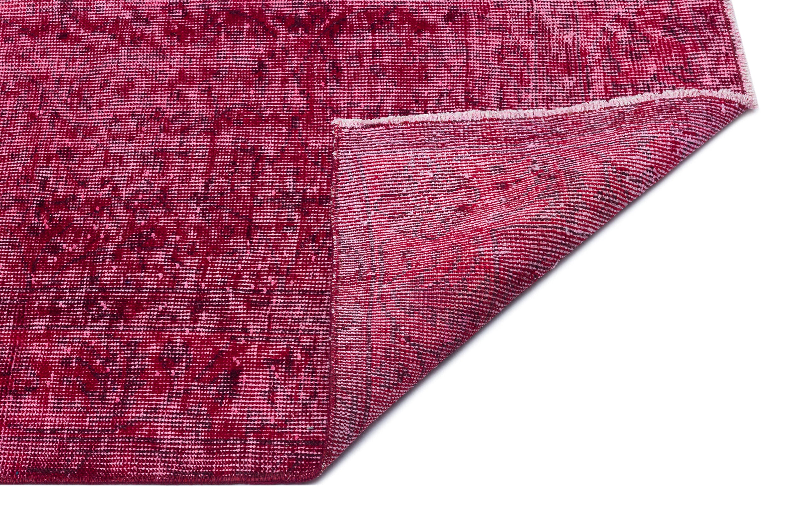 Red Over Dyed Vintage Rug 5'5'' x 8'10'' ft 166 x 270 cm