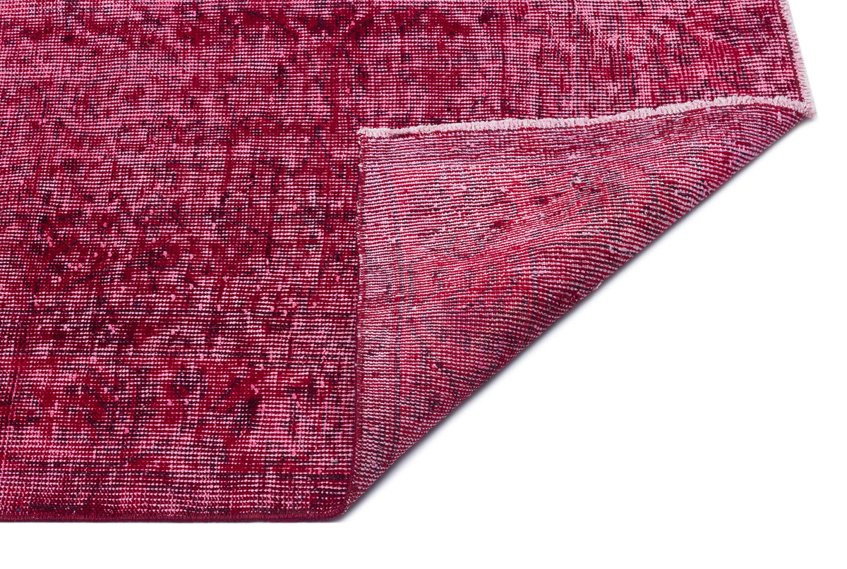 Red Over Dyed Vintage Rug 5&#39;5&#39;&#39; x 8&#39;10&#39;&#39; ft 166 x 270 cm