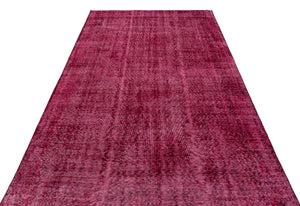 Red Over Dyed Vintage Rug 5'5'' x 8'10'' ft 166 x 270 cm