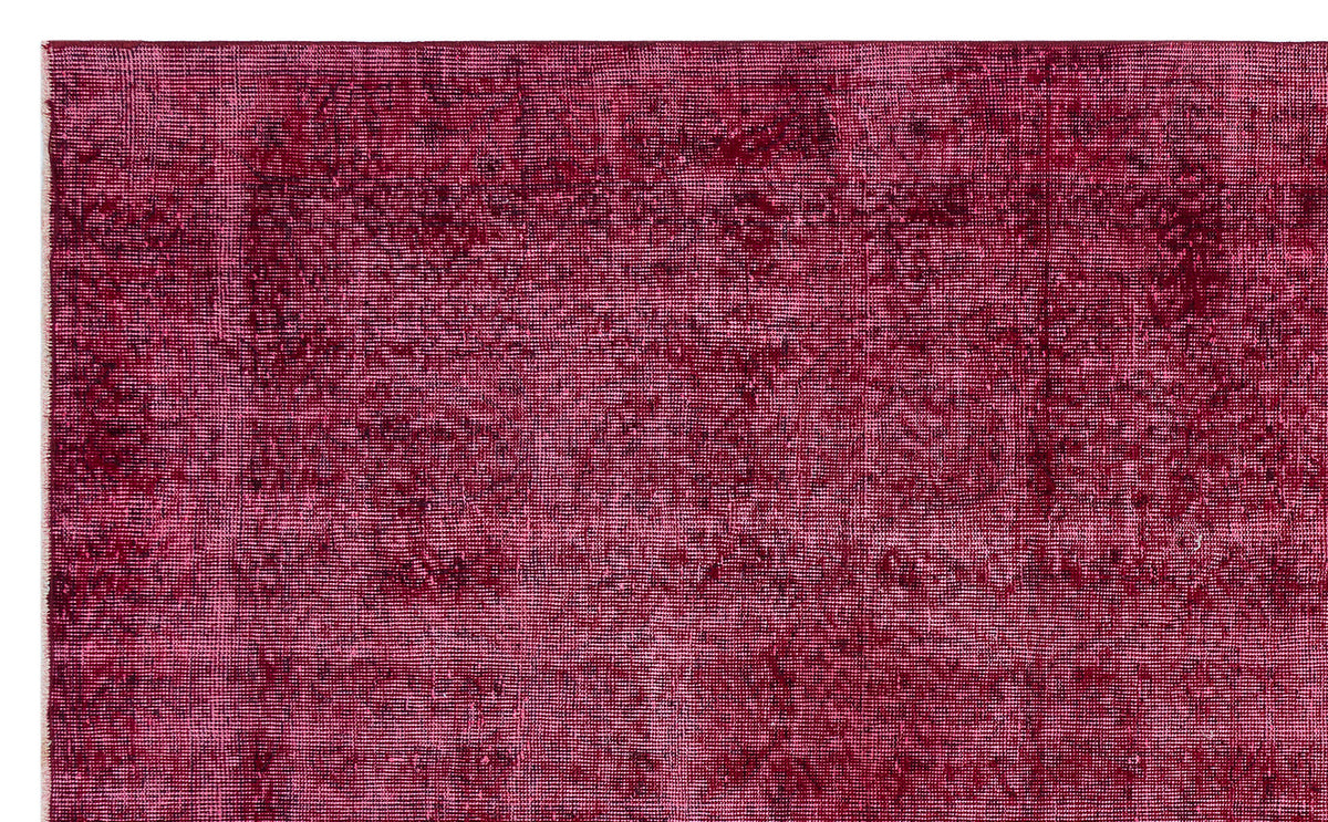 Red Over Dyed Vintage Rug 5&#39;5&#39;&#39; x 8&#39;10&#39;&#39; ft 166 x 270 cm