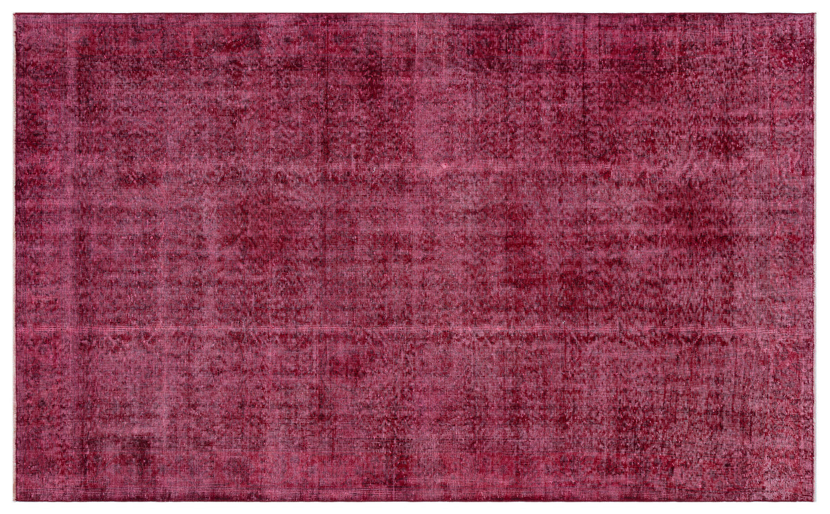 Red Over Dyed Vintage Rug 5&#39;5&#39;&#39; x 8&#39;10&#39;&#39; ft 166 x 270 cm