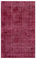 Red Over Dyed Vintage Rug 5'5'' x 8'10'' ft 166 x 270 cm