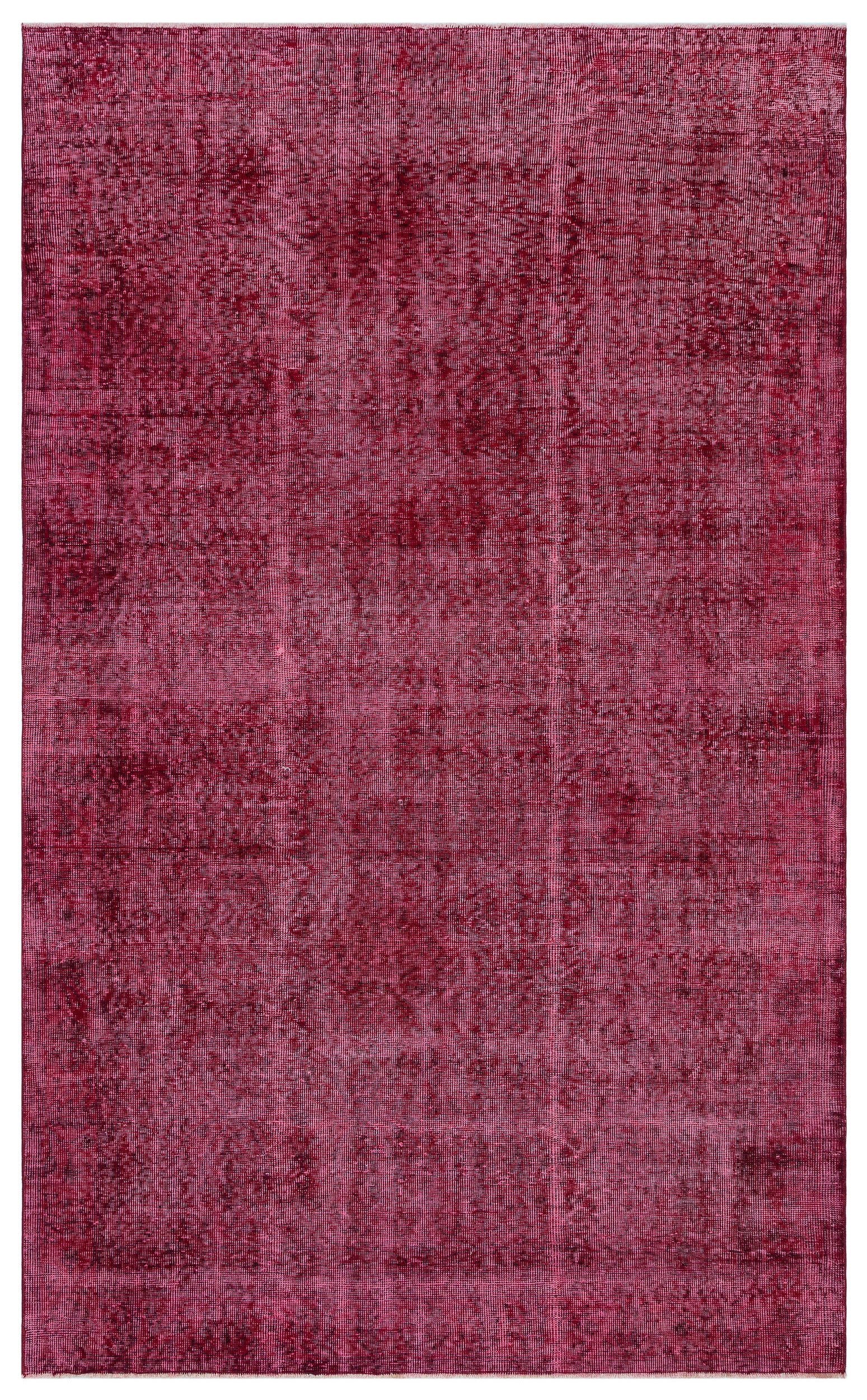 Red Over Dyed Vintage Rug 5'5'' x 8'10'' ft 166 x 270 cm