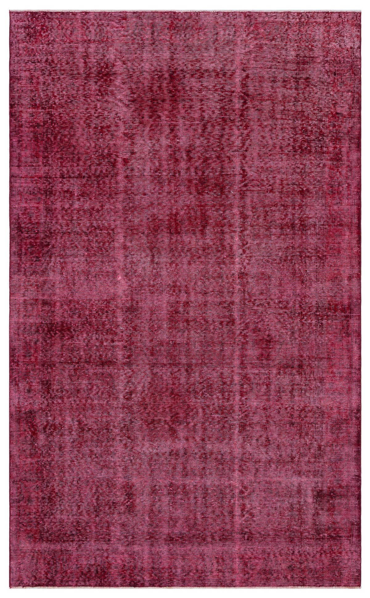 Red Over Dyed Vintage Rug 5&#39;5&#39;&#39; x 8&#39;10&#39;&#39; ft 166 x 270 cm