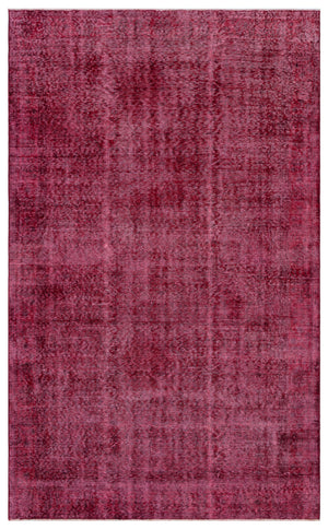 Red Over Dyed Vintage Rug 5'5'' x 8'10'' ft 166 x 270 cm