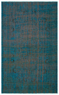 Retro Design Stone Blue Over Dyed Vintage Rug 6'2'' x 10'1'' ft 188 x 308 cm