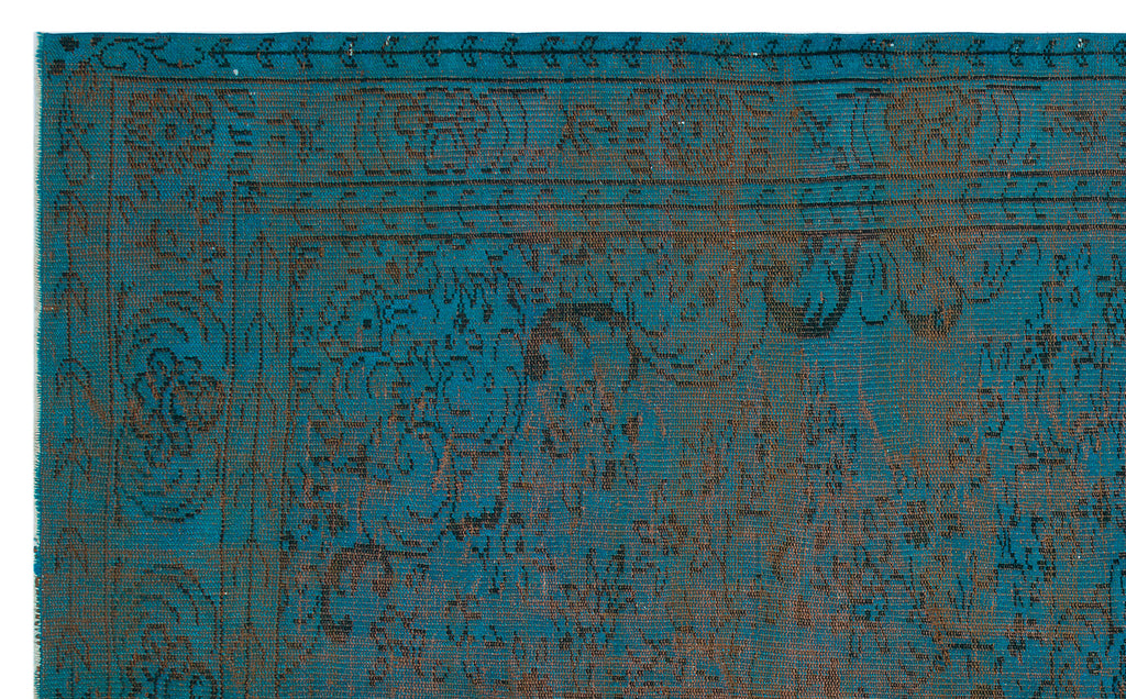 Retro Design Stone Blue Over Dyed Vintage Rug 6'2'' x 10'1'' ft 188 x 308 cm