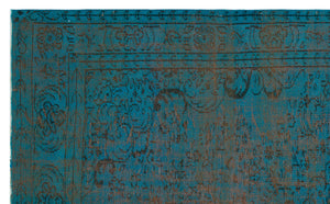 Retro Design Stone Blue Over Dyed Vintage Rug 6'2'' x 10'1'' ft 188 x 308 cm