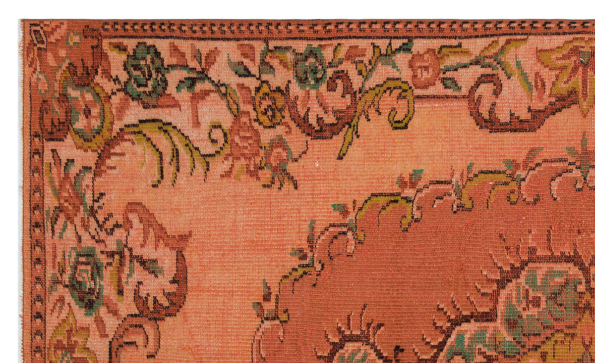 Orange Over Dyed Vintage Rug 5&#39;0&#39;&#39; x 8&#39;6&#39;&#39; ft 153 x 259 cm
