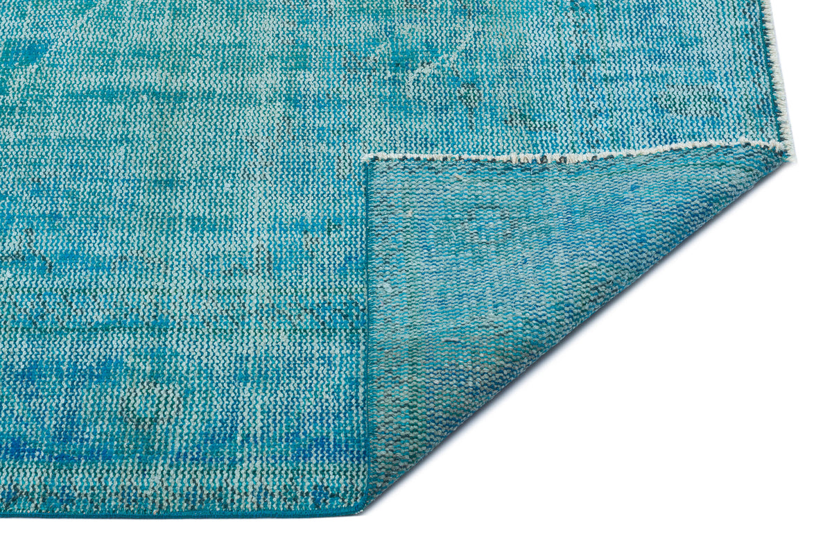 Turquoise Over Dyed Vintage Rug 5&#39;7&#39;&#39; x 9&#39;1&#39;&#39; ft 170 x 278 cm