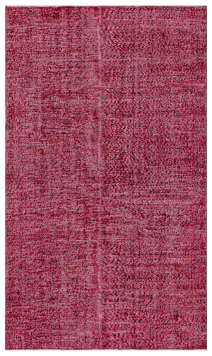 Red Over Dyed Vintage Rug 4'9'' x 8'3'' ft 146 x 252 cm