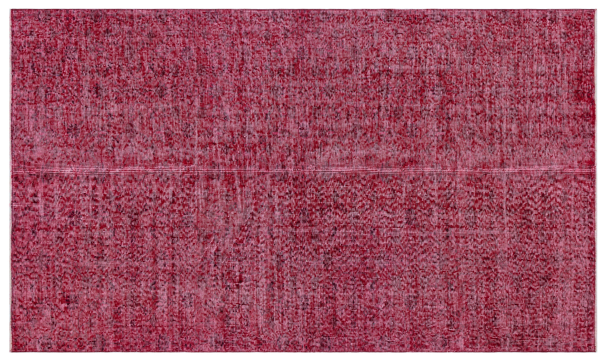 Red Over Dyed Vintage Rug 4'9'' x 8'3'' ft 146 x 252 cm