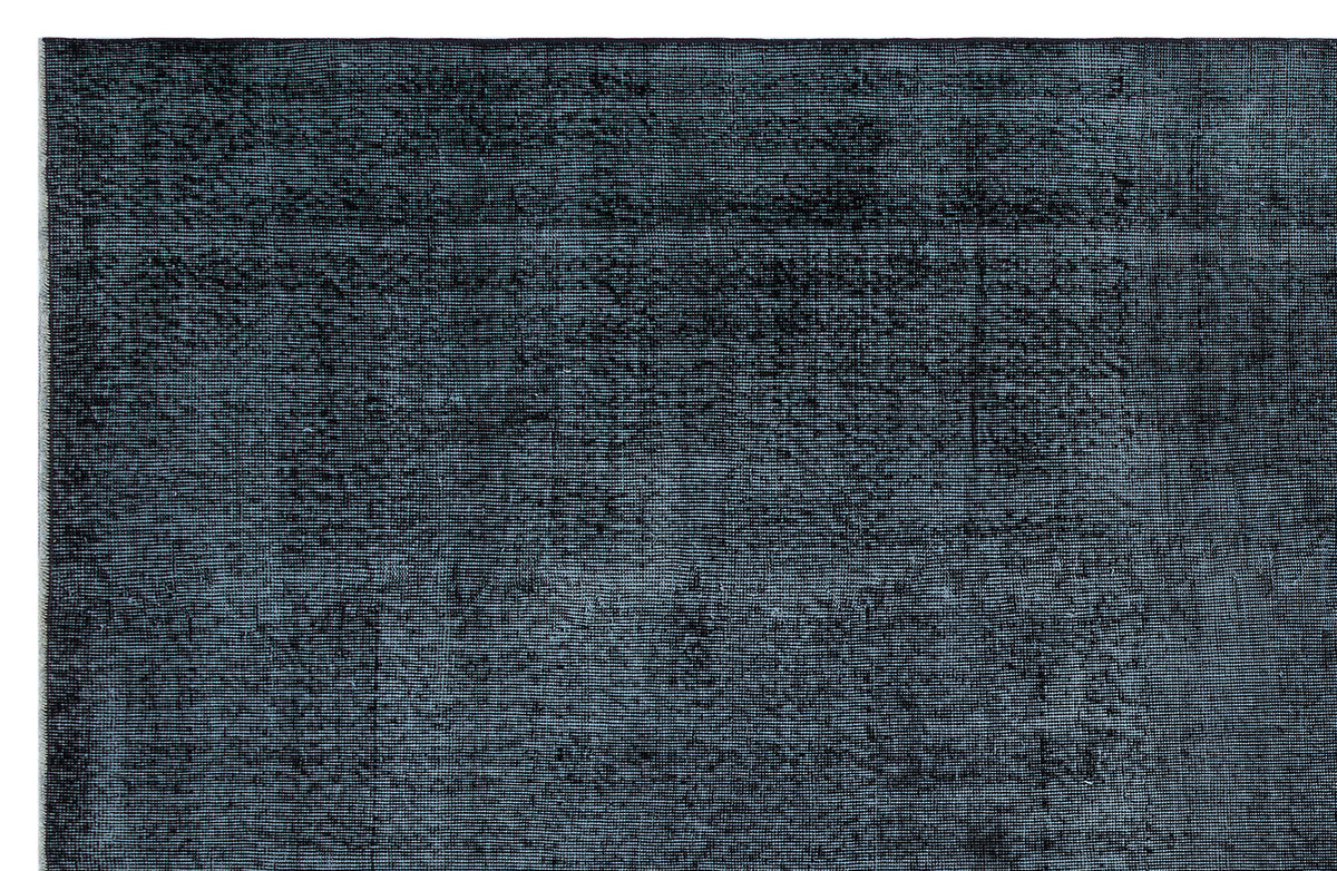 Black Over Dyed Vintage Rug 6&#39;8&#39;&#39; x 10&#39;1&#39;&#39; ft 203 x 308 cm