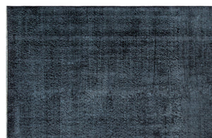 Black Over Dyed Vintage Rug 6'8'' x 10'1'' ft 203 x 308 cm