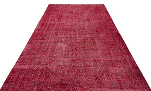 Red Over Dyed Vintage Rug 6'9'' x 10'9'' ft 205 x 328 cm