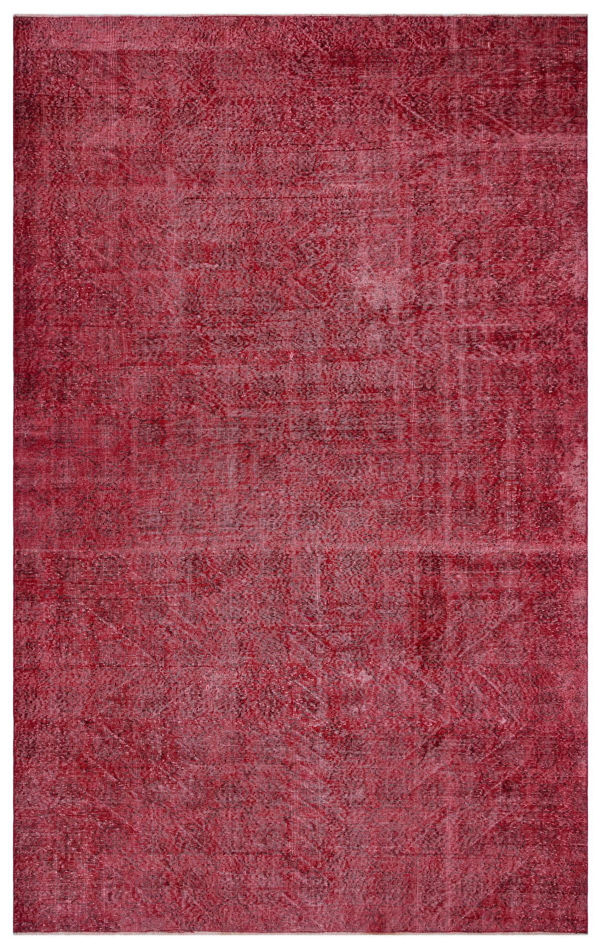 Red Over Dyed Vintage Rug 6&#39;9&#39;&#39; x 10&#39;9&#39;&#39; ft 205 x 328 cm