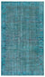 Retro Design Turquoise Over Dyed Vintage Rug 5'3'' x 9'1'' ft 160 x 278 cm