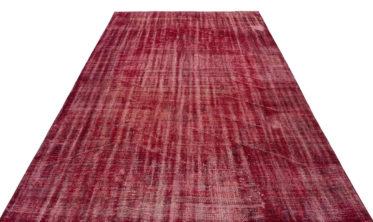 Red Over Dyed Vintage Rug 6&#39;3&#39;&#39; x 8&#39;8&#39;&#39; ft 191 x 265 cm