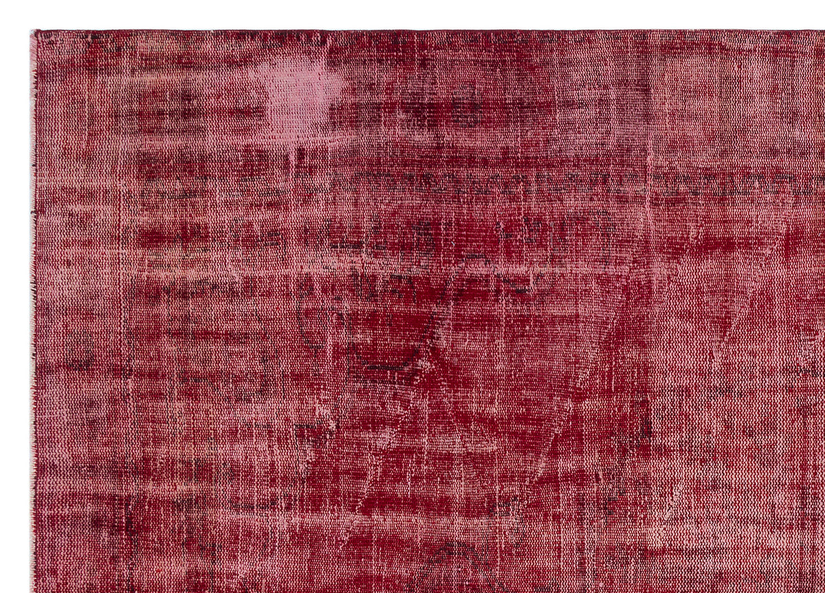 Red Over Dyed Vintage Rug 6&#39;3&#39;&#39; x 8&#39;8&#39;&#39; ft 191 x 265 cm