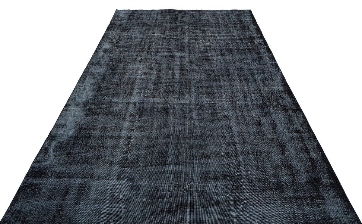 Black Over Dyed Vintage Rug 6&#39;7&#39;&#39; x 10&#39;10&#39;&#39; ft 200 x 331 cm