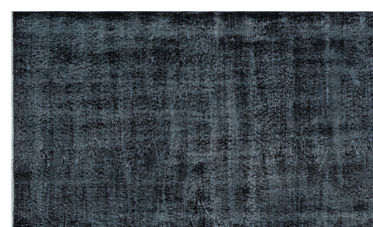 Black Over Dyed Vintage Rug 6&#39;7&#39;&#39; x 10&#39;10&#39;&#39; ft 200 x 331 cm