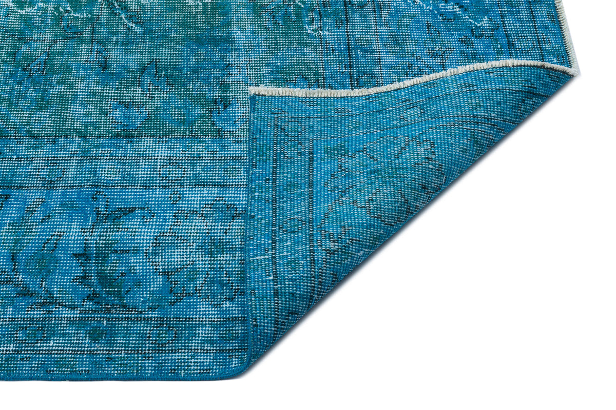 Turquoise Over Dyed Vintage Rug 7&#39;7&#39;&#39; x 10&#39;3&#39;&#39; ft 231 x 313 cm