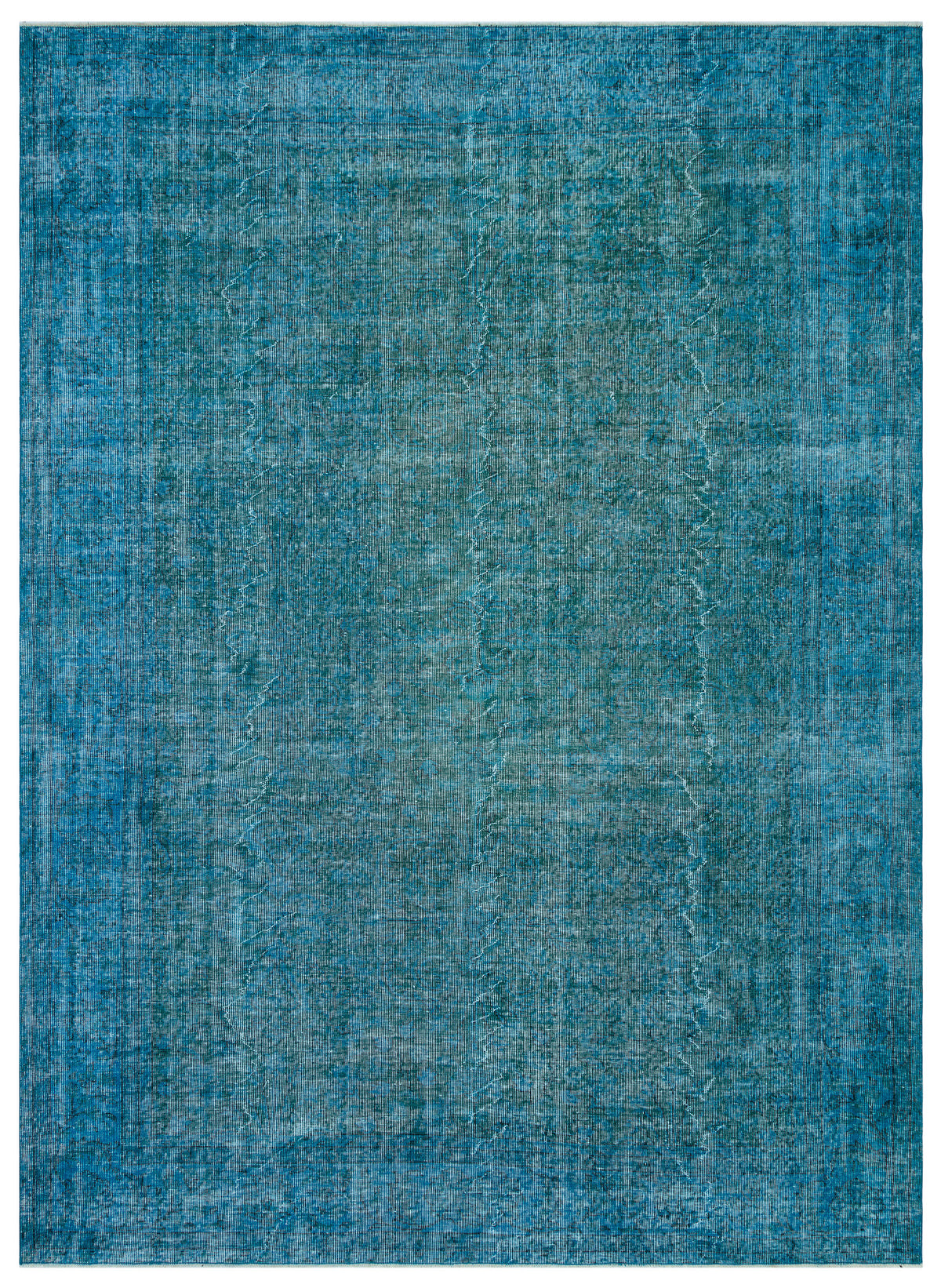 Turquoise Over Dyed Vintage Rug 7&#39;7&#39;&#39; x 10&#39;3&#39;&#39; ft 231 x 313 cm
