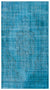Traditional Design Turquoise Over Dyed Vintage Rug 4'9'' x 8'11'' ft 146 x 272 cm