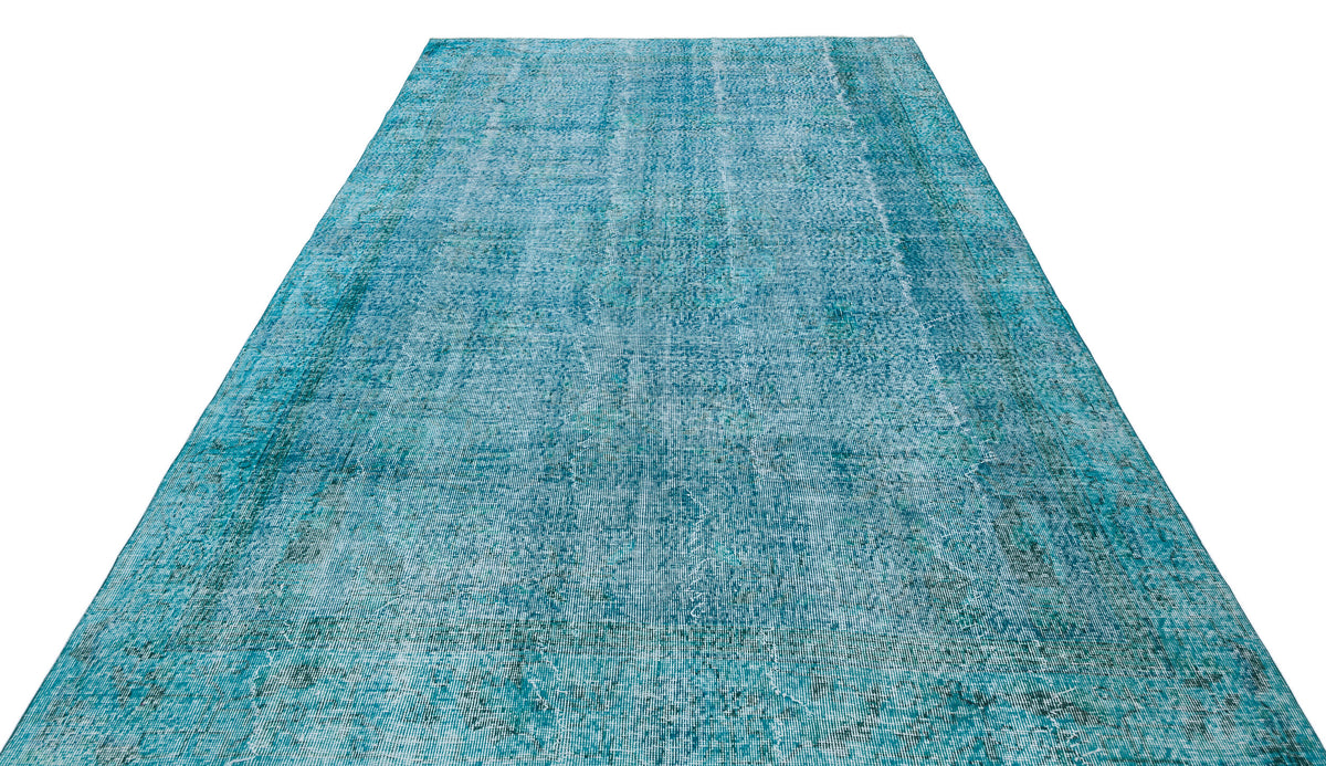 Turquoise Over Dyed Vintage Rug 6&#39;11&#39;&#39; x 10&#39;2&#39;&#39; ft 212 x 311 cm