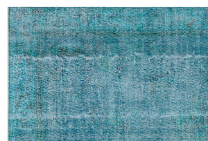 Turquoise Over Dyed Vintage Rug 6'11'' x 10'2'' ft 212 x 311 cm