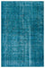 Retro Design Turquoise Over Dyed Vintage Rug 4'11'' x 7'8'' ft 150 x 234 cm