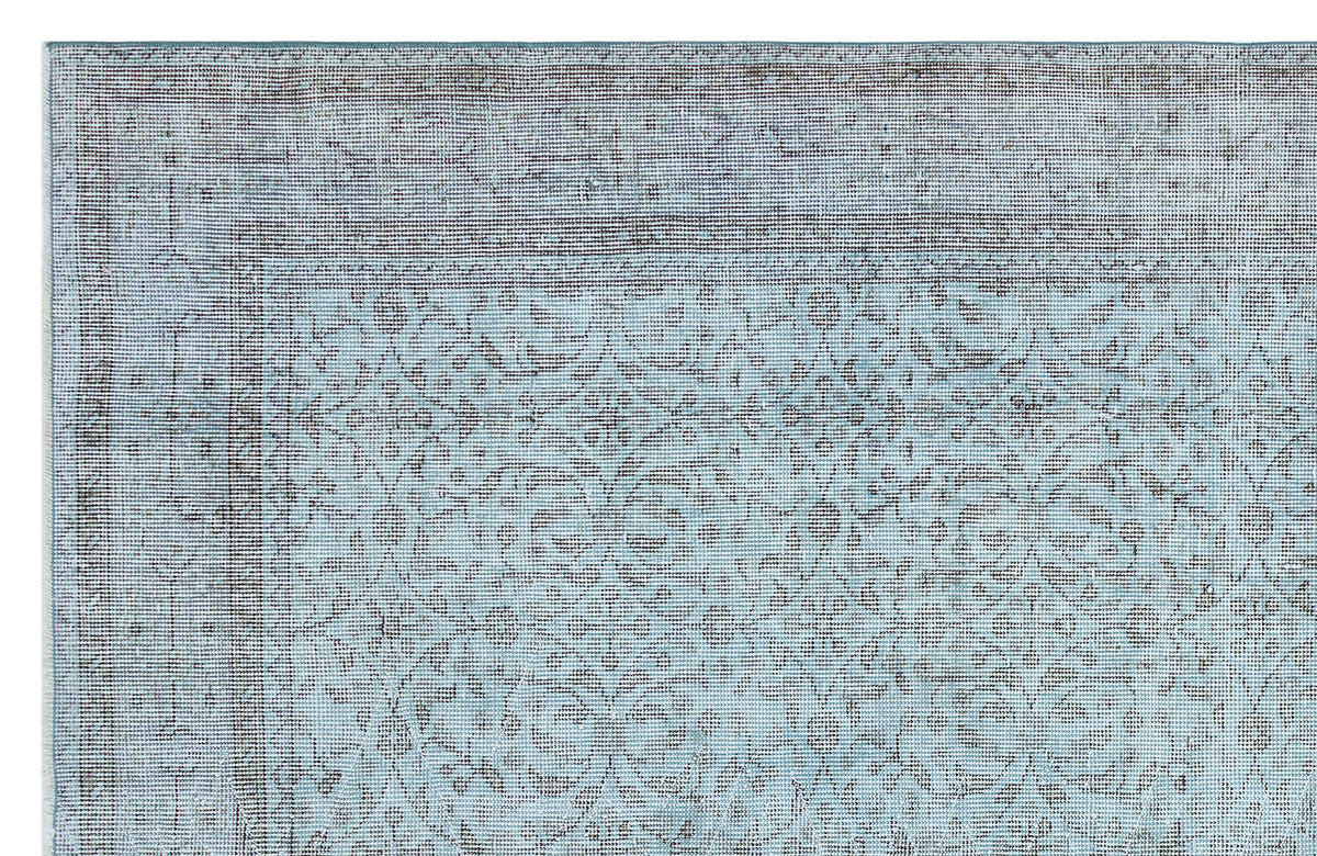 Retro Design Blue Over Dyed Vintage Rug 5&#39;5&#39;&#39; x 8&#39;6&#39;&#39; ft 166 x 260 cm
