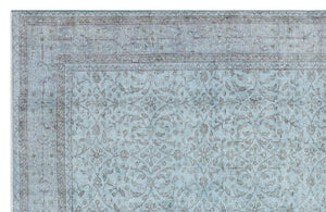 Retro Design Blue Over Dyed Vintage Rug 5'5'' x 8'6'' ft 166 x 260 cm