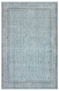 Retro Design Blue Over Dyed Vintage Rug 5'5'' x 8'6'' ft 166 x 260 cm