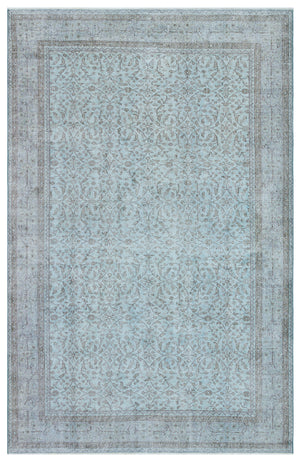 Retro Design Blue Over Dyed Vintage Rug 5'5'' x 8'6'' ft 166 x 260 cm