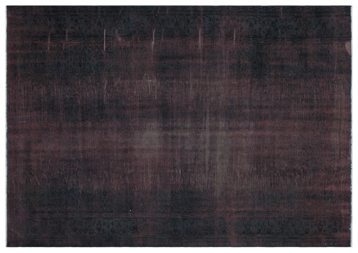 Black Over Dyed Vintage Rug 5&#39;10&#39;&#39; x 8&#39;5&#39;&#39; ft 177 x 256 cm