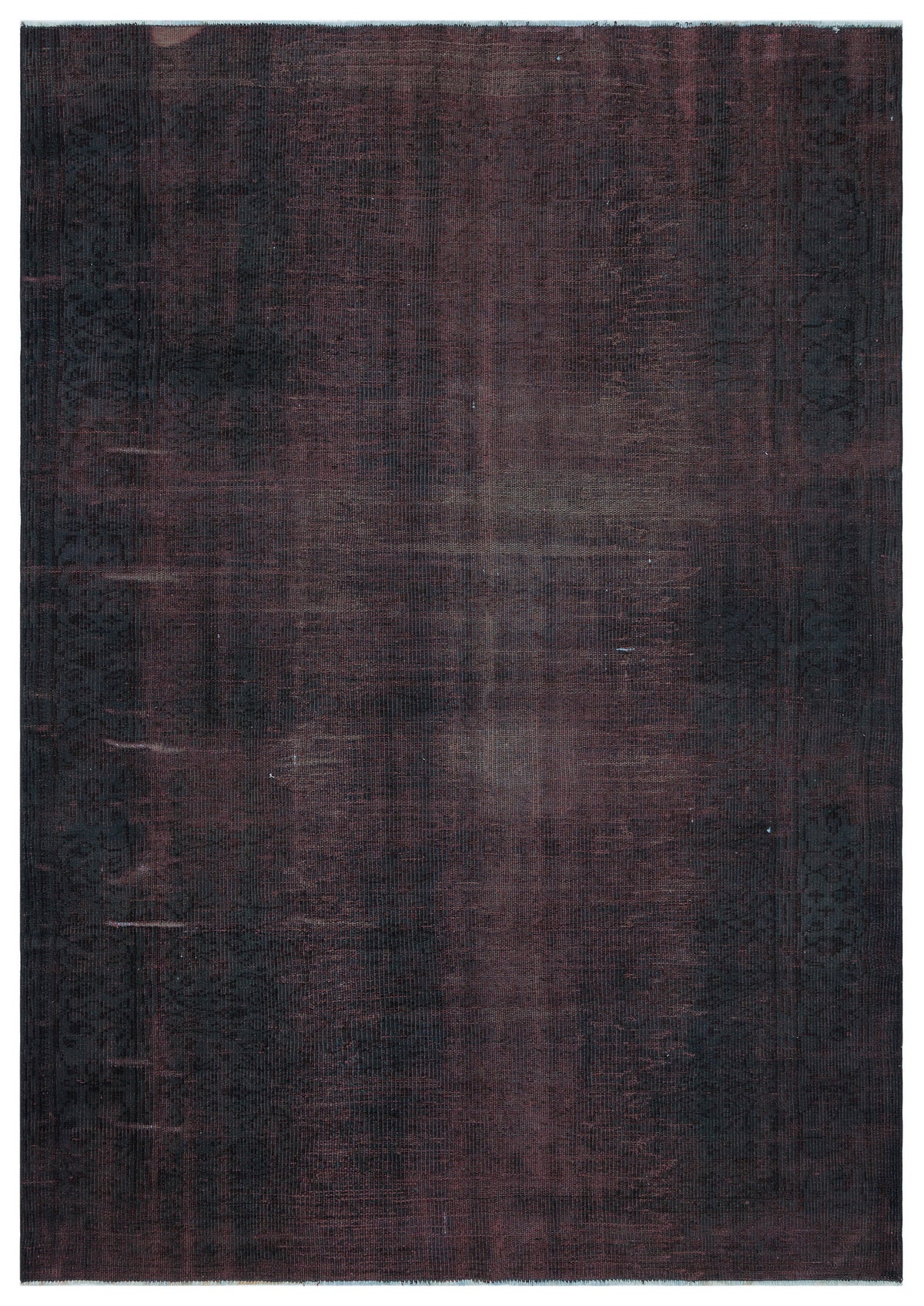 Black Over Dyed Vintage Rug 5&#39;10&#39;&#39; x 8&#39;5&#39;&#39; ft 177 x 256 cm