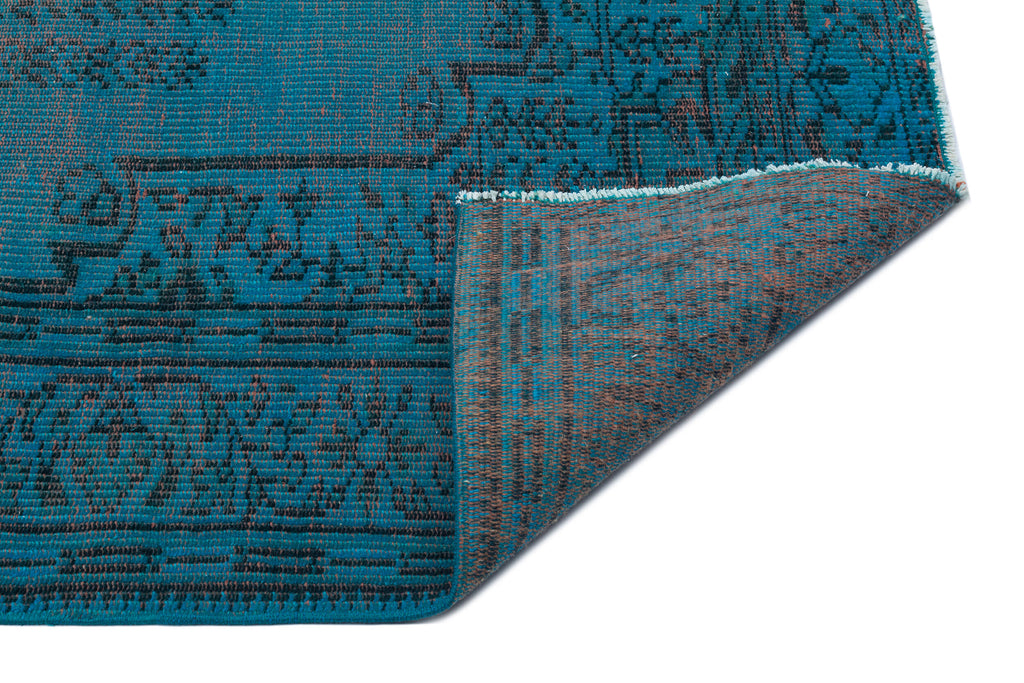 Traditional Design Blue Over Dyed Vintage Rug 5'12'' x 8'8'' ft 182 x 265 cm