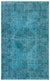 Traditional Design Turquoise Over Dyed Vintage Rug 5'5'' x 8'11'' ft 166 x 272 cm