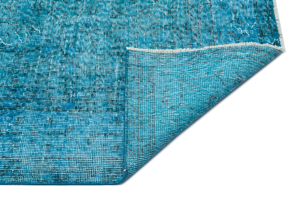 Turquoise Over Dyed Vintage Rug 6'4'' x 10'1'' ft 192 x 308 cm