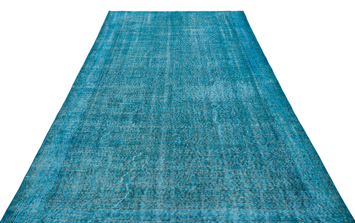 Turquoise Over Dyed Vintage Rug 6&#39;4&#39;&#39; x 10&#39;1&#39;&#39; ft 192 x 308 cm